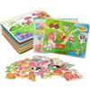 HOMCENT Puzzle con Bottoni in Legno per Bambini, Puzzle in Legno da 6 Pezzi, Montessori Puzzle Educativi Precoci per Ragazzi e Ragazze, Giochi Puzzle