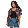 URBAN CLASSICS Camicia Donna Estiva a Manica Corta in Viscosa, Camicia Hawaiana Donna con Motivo Floreale, Chiusura a Bottoni, Taglie XS - 5XL