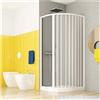 Generico Box Doccia in PVC 70x90 cm semicircolare asimmetrico a due lati con apertura laterale Mosca