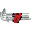 KS Tools 151.5000 Set chiavi maschio con testa a sfera ad esagono incassato, lunga, 10 pz