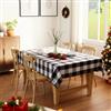 Encasa XO Tovaglia in Cotone, A Quadri Rettangolare, 140x240 cm | Controlli neri di Buffalo, Cotone Tinto in Filo 200 GSM | Per Tavolo da 6 to 8 seater | Lavabile in Lavatrice