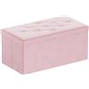 BRIAN & DANY Pouf Contenitore Pieghevole, Cassapanca Contenitore da Interno in Velluto, Puff Poggiapiedi Rettangolare Panca per Camera da Letto, 80x 40x 40 cm, Rosa