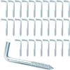 Deolven Ganci a Vite, 100 Pcs Gancio a Forma di L, Ganci per Quadri Muro, Legno, Tazza e Appendere, 18 x 40 mm