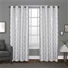 Exclusive Home Modo Metallic Coppia di Tende per Finestra con Occhielli, Poliestere, Bianco Invernale, W 54 x L 96 (2 Panels), 2 unità