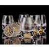 DUJUST Diamond Shot Glasses (45ml), bicchierini di cristallo, decorati con scaglie d'oro 24K, lusso e carini, senza BPA e senza piombo, arredamento e collezione perfetti, scelta regalo - 6 pz