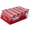Encasa XO Asciugamani da cucina e salviette in cotone Rosso | Strofinaccio in waffle e tessuto piatto | Set strofinacci | 70x45 cm | Riutilizzabile e ad asciugatura rapida Set di 5