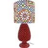 CERAMICHE CALTAGIRONE Lume Pigna Ceramica siciliana Caltagirone rosso Sicilia 70 cm
