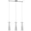 EGLO - PINTO LAMPADA A SOSPENSIONE IN METALLO CROMATO 3 LUCI CON DIFFUSORI IN VETRO BIANCO E27 3X40W 89833