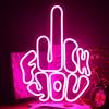 ineonlife Fuck You Gesto Insegne al Neon per parete Luci LED Rosa, USB, da Bar Insegna luminosa per la Decorazione della Zona di Gioco del Pub per Feste in Camera da Letto, in Acrilico