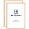YEEPHAN Set di 2 cornici per foto in legno naturale di quercia formato A4, 21 x 30 cm, con supporto per cornici da 13 x 18 cm, cornice per certificato o poster con Perspex frontale per montaggio a parete