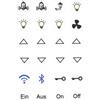 Generic Set di adesivi per interruttore, con 24 adesivi per luce e ventola, campana, frecce adesive (RP 24/1) (14 mm)