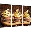 Cuadros Camara Quadro su Legno, Cupcakes di caffè, Pasticceria, caffetteria, 97 x 62cm, Stampa in qualita Fotografica. Ref. 26578