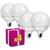 Superia Milano Superia Lampadina LED E27 Globo, 22W (Equivalenti 160W), Luce Fredda 6000K RA80, Luminosa 2178 lumen, Attacco edison, Risparmio Energetico, Nessuno Sfarfallio, GL25F Pacco da 4