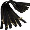 Aerzetix - C61382 - Set di 5 Cerniere separabili 35cm in Metallo con tiretto Decorativo - Cerniera Lampo - Colore: Nero - cursore pelletteria Cucito Gonna Gonna Vestiti Pantaloni merceria