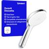 Duravit Universal Doccetta a mano, Doccia con getto Rain, Doccia a mano rotonda (Ø 110 mm), Doccetta per doccia facile da pulire, Cromo/Bianco