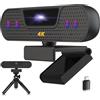 VIZOLINK W8GS 4K Webcam, Ultra HD Webcam PC con 4 Microfono, Autofocus, Riduzione del Rumore, 85°View, Plug&Play, Protezione dei Dati, per Conferenze, Videochiamata, Streaming, Mac OS/Windows/Linux