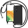 Keteen Cover per Samsung Galaxy A33 5G con Collana Custodia con Cordino TPU Corda Silicone Case Bumper Regolabile Staccabile Shock Absorption Antiscivolo Protettiva Custodia per Samsung A33 5G, Nero