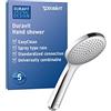 Duravit Universal Doccetta a mano, Doccia con getto Rain, Doccia a mano rotonda (Ø 110 mm), Doccetta per doccia facile da pulire, Cromo