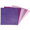 Rayher 75439999 Tavolette gommapiuma glitter, adesive, 2x3x,2cm, 5 colori, bus.blis. 5pz, fucsia-viola