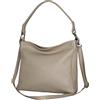 AMBRA Moda AmbraModa GL35 - Borsa a mano, borsa a spalla, borsa a tracolla donna in vera pelle vacchetta grana (beige sabbia)