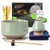 TEANAGOO Set da tè giapponese, set di fruste Matcha, ciotola Matcha in bambù (Chasen), paletta (chashaku), supporto per frusta Matcha, kit per la preparazione del tè. MSB-6, Matcha