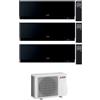 Mitsubishi CONDIZIONATORE MITSUBISHI TRIAL SPLIT KIRIGAMINE ZEN MSZ-EF NERO 7000+9000+18000 BTU WIFI INVERTER MXZ-3F54VF3 A+++