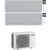 Mitsubishi CONDIZIONATORE MITSUBISHI DUAL SPLIT KIRIGAMINE ZEN MSZ-EF SILVER 7000+7000 BTU WIFI INVERTER MXZ-2F53VF3 A+++