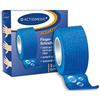 ACTIOMEDIC I Benda elastica autoadesiva rapida, idrorepellente, Cerotto a strappo colore blu/bianco/carne, Nastro adesivo ipoallergenico, 3cm x 7m, Kit pronto soccorso