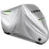 Favoto Telo per Moto Impermeabile Telo Coprimoto in Materiale Oxford 210D con Cuciture Termosaldate, Copertura Motociclo Resistente a Polvere/Pioggia/Foglie/Escrementi Uccelli (265x105x125cm)