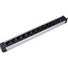 as - Schwabe 10 Ciabatta elettrica ALUX nera - Spina multipla con cavo da 1,5 m - Protezione da sovratensione - Robusto alloggiamento in alluminio - Interruttore illuminato - Montaggio a parete - IP20