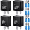 Gebildet 4pcs 12V 2Pin Elettronico Relè Lampeggiante,Rele Con Regolatore Frequenza Lampeggio Frecce Led Indicatori di Direzione,Velocità Regolabile per Auto e Moto(nero)