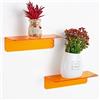 OAPRIRE Mensole da Muro in Acrilico 2 Pezzi - Espandi Facilmente Lo Spazio Della Parete - 23cm Mensola Adesiva da Muro per Cameretta, Bagno, Cucina, Salotto, Con Fermacavi - Arancia