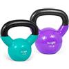 Yes4All XVWR Kettlebell in ghisa rivestita in vinile, multicolore Set da 4,5 + 6,8 kg