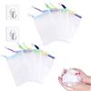 Cosysparks Borsa Sapone Rete,10 Pezzi Sacchetti Rete per Sapone con 2 Ganci Rete per Sapone Solido a Doppio Strato con Coulisse Sacchetti Sapone Solido per Sapone Schiumogeno per Lavaggio Doccia (Colori Casuali)