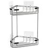 TATAY Porta Sapone per Doccia Mensola Angolare a 2 Livelli in Ottone | Include Viti e Sistema Quick Fix | Supporta 10 kg | Resistente all'Umidità | 17,5 x 17,5 x 26,5 cm - Modello Krom