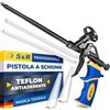 S&R Pistola Schiuma Poliuretanica Professionale PU 320 mm. Pistola per Schiuma Espansa Rivestimento Antiaderente e Ugello Acciaio Inox e Teflon. Foam Gun Dosaggio di Precisione.
