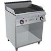 GC Cooking FryTop Professionale a Gas - Piastra Rigata Cromata - Profondità 70