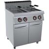 GC Cooking Friggitrice Professionale Elettrica su Mobile - Capacità 13+13 l - Profondità 70