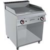 GC Cooking FryTop Professionale a Gas - Piastra Rigata Cromata - Profondità 90