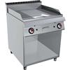 GC Cooking FryTop Professionale a Gas - Piastra 2/3 Liscia 1/3 Rigata Cromata - Profondità 90