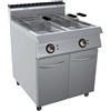 GC Cooking Friggitrice Professionale a Gas su Mobile Vasca a Y - Capacità 17+17 l - Profondità 90