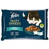 FELIX Tasty Shreds cibo umido per gatti con salmone e tonno in salsa 4x80g