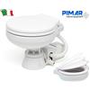 PIMAR WC TOILETTE MARINO ELETTRICO 12v IN PORCELLANA BIANCA - PER BARCA CAMPER