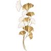 HOMCOM Decorazione Murale 3D in Metallo, Wall Art Dorata con Foglie di Ginkgo 138x70cm|Aosom