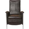 Kare Design - Poltrona Relax Lazy sedia, in pelle, Marrone, 100 cm