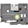 Nastro per etichettatrice compatibile Brother TZE-145 TZe TAPE Laminato da 18 mm (Rotolo 8 metri) BIANCO SU TRASPARENTE