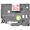 Nastro per etichettatrice compatibile Brother TZE-222 TZe TAPE Laminato da 9 mm (Rotolo 8 metri) ROSSO SU BIANCO