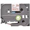Nastro per etichettatrice compatibile Brother TZE-242 TZe TAPE Laminato da 18 mm (Rotolo 8 metri) ROSSO SU BIANCO