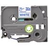 Nastro per etichettatrice compatibile Brother TZE-243 TZe TAPE Laminato da 18 mm (Rotolo 8 metri) BLU SU BIANCO