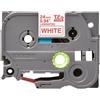 Nastro per etichettatrice compatibile Brother TZE-252 TZe TAPE Laminato da 24 mm (Rotolo 8 metri) ROSSO SU BIANCO